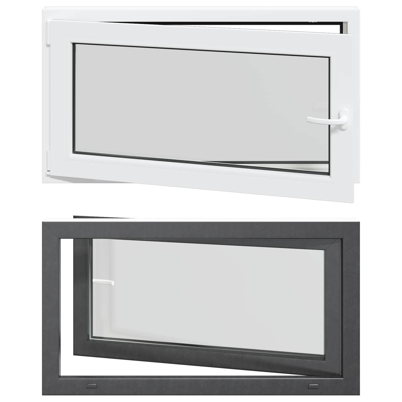 Finestra per cantina, 110 x 50 cm, in PVC e vetro