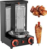 Girarrosto Commerciale per Carne, griglia elettrica Verticale per Kebab, Macchina per griglia a Gas da banco, Macchina per spiedini rotanti Automatici, Macchina per Kebab da Interno, Black-DoubleKno