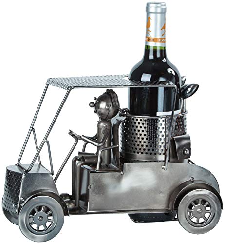 Brubaker Wine Bottle Holder Statue Golfer In A Golf Cart Sculptures And Figurines Decor & Vintage Wine Racks And Stands Gifts Decoration #TOP2