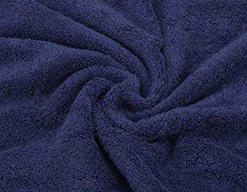 American Soft Linen Luxury 6 Piece Towel Set, 2 Bath Towels 2 Hand Towel 2 Washcloths, 600 GSM 100% Cotton Turkish Towels for Bathroom, Navy Blue Towel Sets by American Soft Linen - Used condition - Image 5