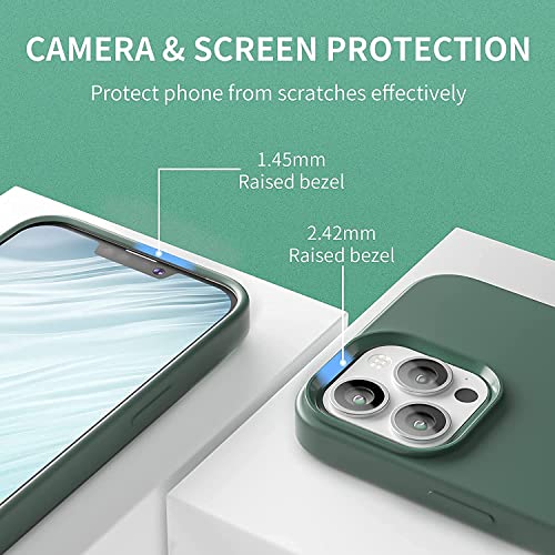 Image of MIDOS Back Cover Compatible with iPhone 14 Pro Max Case Liquid Silicone Full Protection Shock Proof Back Cover for iPhone 14 Pro Max (2022) 6.7 inch (Pine Green)