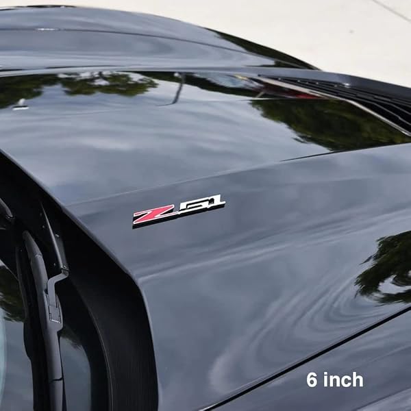 Z51 Billet Aluminum Chrome Plated Badge/Emblem Decal for C6, C7, C8 Corvette (6 inch) by SR1 Performance - Used condition - Image 3