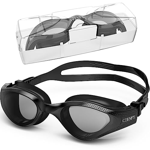 Cienfy Unisex-Schwimmbrille für Erwachsene, polarisiert, für Herren und Damen, Anti-Beschlag-Schutz, auslaufsicher, klare Sicht unter Wasser