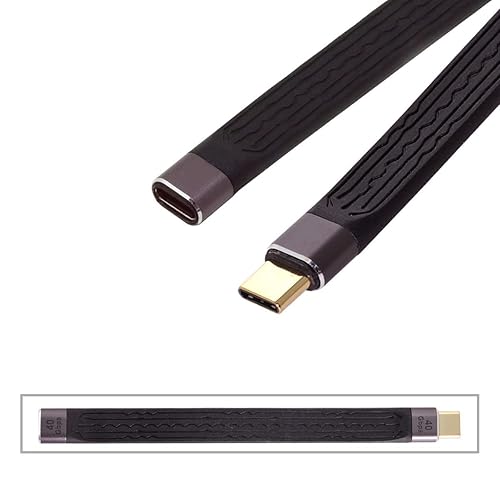 Miniatura 11 de CY Cable de extensión USB4 macho a hembra de 5.1 in delgado plano macho toF 40 Gbps con carga de 100 W y 8 K a 60 Hz