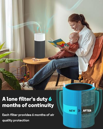 Image of Leemone Blue Pure 411 Series AllergenBlock Filter Compatible with Blueair Blue Pure 411, 411 Auto, 411+ Air Purifier, 2 Pack