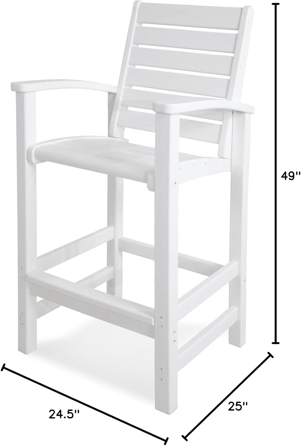 POLYWOOD 1912-WH Signature Bar Chair, White