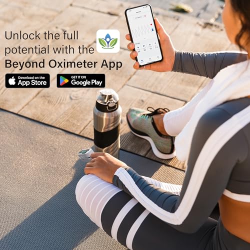 Zacurate 500E-B Wireless Bluetooth Fingertip Blood Pulse Oximeter Monitor with FREE App, SpO2, Heart Rate, Plethysmograph, and Perfusion Index Finger Oxygen Sensor Meter - Thumbnail 7