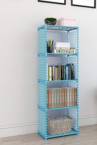 Image of Sterling Bookshelf| Storage Shelve for Books Storage Organizer|Children Book Rack| Bookcase for Home Furniture | Cabinet Shelves for Bedroom Office Living Room (4 Layer Blue)