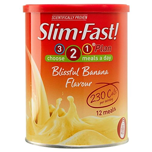 Slim-Fast Blissful Banana Flavour Milkshake Powder - 12 Servings (438g) - Pack of 2