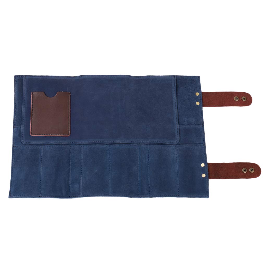 La Borsa Di Forbici Del Salone Del Cuoio Dell'unità Di Elaborazione Rotola In Su Gli Strumenti Dei Capelli Del Sacchetto Per I Parrucchieri Del - Blu scuro, 24 x 12 cm