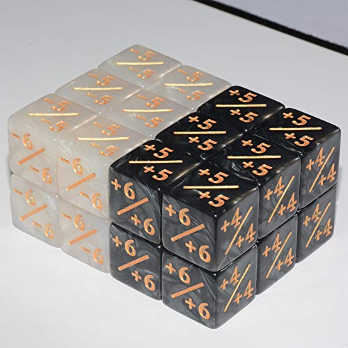 Six Sided Dice Set, 24Pieces Marbling Counter Dice Token Dice Tracking Counter For Mtg Ccg Card Gaming #TOP3