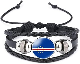 World Many National Flags Bangle Retro Alloy Leather Bracelet for National Flag Braided Rope Bracelet Bangle