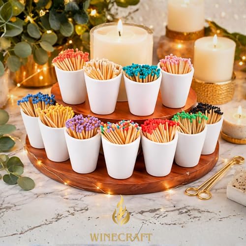 Image of 150 Count | 2 inch White Matches | Strikers Included | Color Tip Wooden Match | Refill for Matchstick Jars, Candle Display, Holders & Bottles | 2 in inches Long Blanco