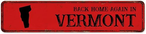 Letreros de metal rústicos para exteriores, de vuelta a casa otra vez en Vermont, decoración de pared, pósteres de pubs, clubes, hombres, casa,