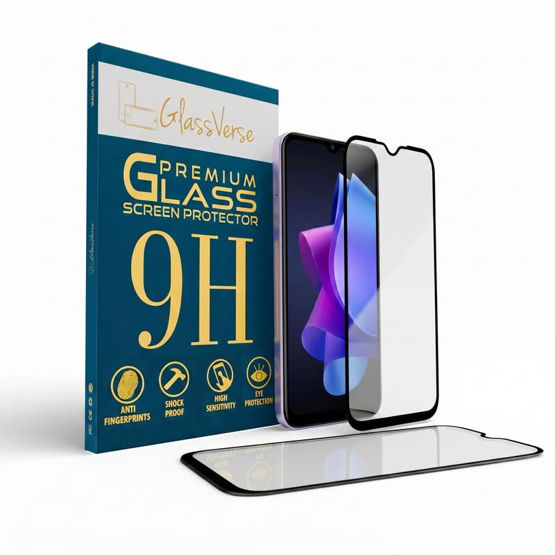 Image of GlassVerse 9H Gorilla Tempered Glass for Tecno Pop 7 | HD Clarity Screen Protector, Ultra Strong 9H Protection, Edge to Edge, Case Friendly, Hassle-less Installation Kit Included. (Pack of 2)