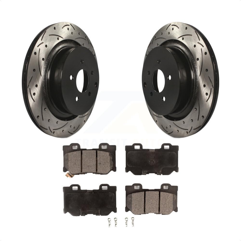 Rear Coated Drilled Slotted Disc Brake Rotors And SemiMetallic Pads