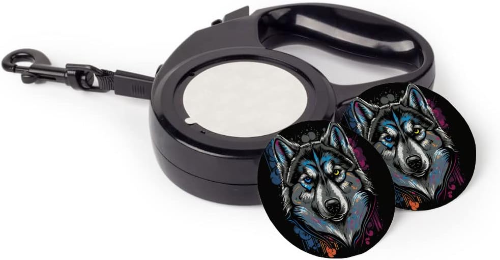 Dog Art Retractable Pet Leash - Husky Leash - Colorful Dog Leash - 197 inches