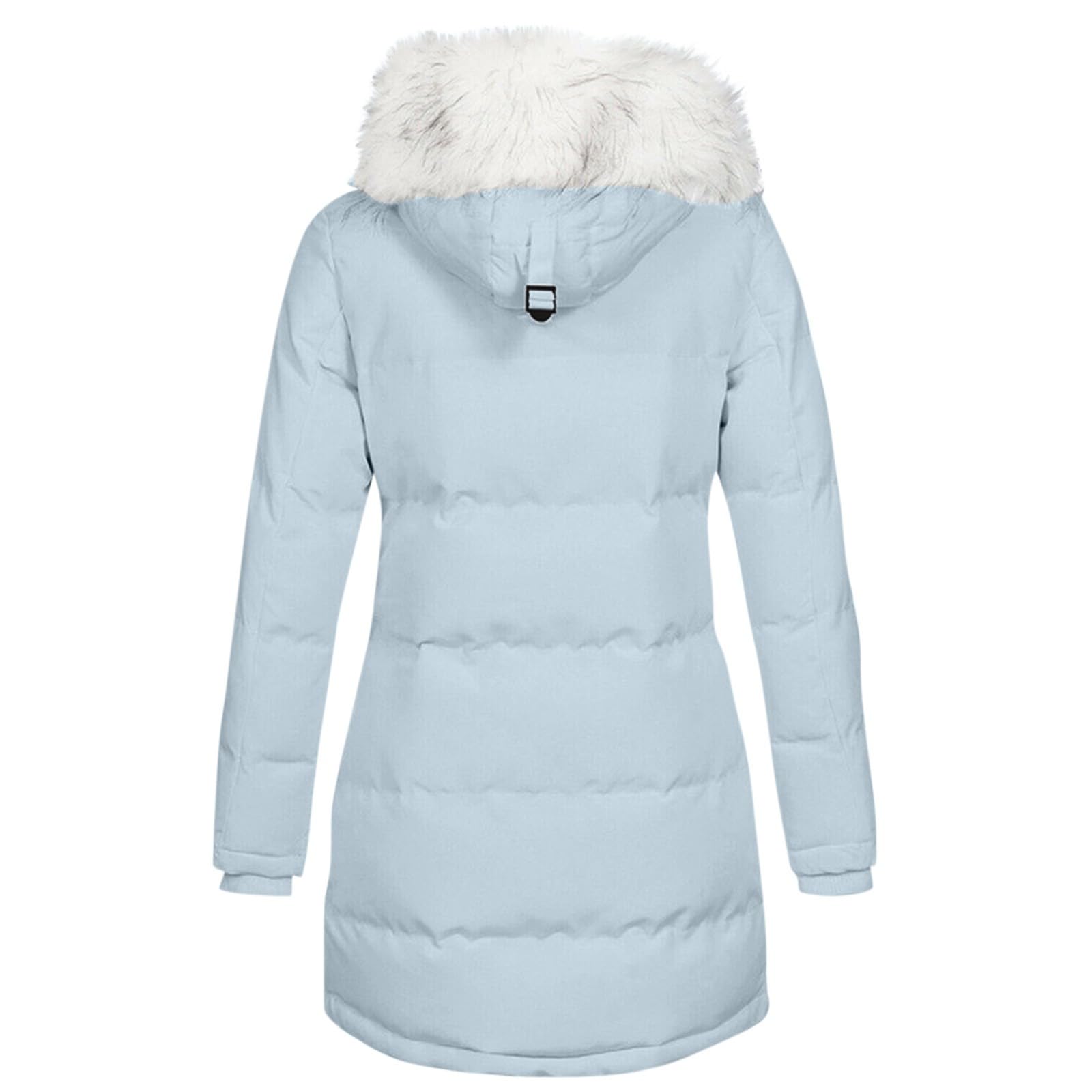 Chaqueta De Plumas para Mujer Color Liso con Capucha Manga Larga - Abrigo De Plumas Mujer Invierno con Bolsillo Cremallera Único Anchos Elegante Chaquetas Transpirable Termica Plumíferos