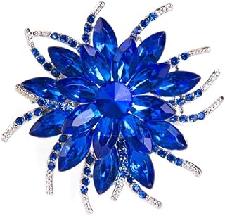 Rhinestone Crystal Flower Brooches and Pins for Women Vintage Wedding Party Pins Dress Hat Bag Scarf Coat Accessory
