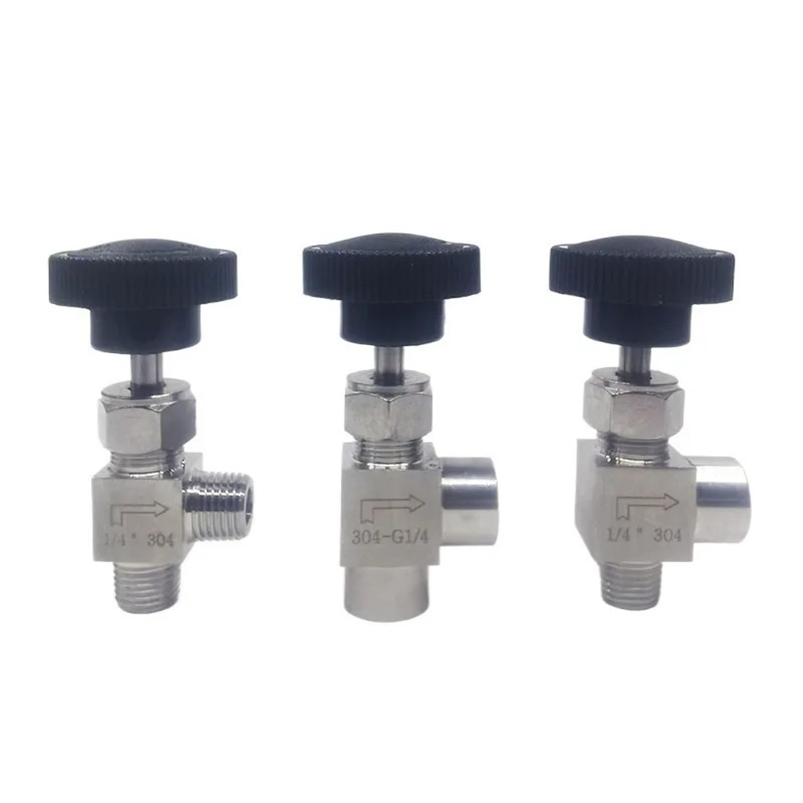 Coude de vanne à aiguille 1/2 en acier 304 anti-fuite pour raccordement en angle