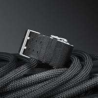 Tefeca Dual Series Armband für Apple watch/Apple Watch Ultra, Uhrarmband/Ersatzarmband Kompatibel mit Apple Watch（Schwarzes Nylon mit Silbernen Adaptern,Ultra breit 49/45/44/42mm） – Ansicht 4