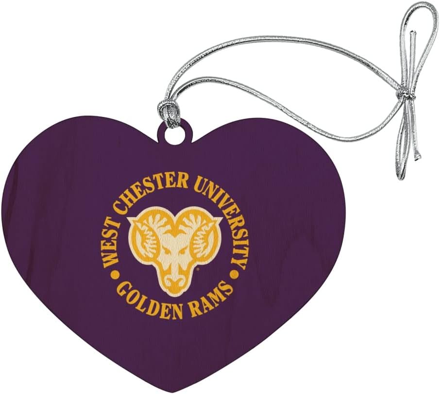 GRAPHICS & MORE West Chester University Primary Logo Heart Love Wood Christmas Tree Holiday Ornament