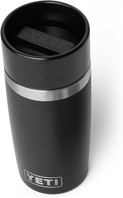 YETI Rambler 12 oz Bouteille de voyage en acier inoxydable, à vide avec bouchon de navette étanche, noir