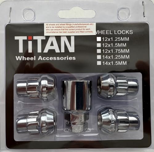 Tuercas de rueda TITAN M12x1.25 acabado plata brillante compatibles con Infiniti