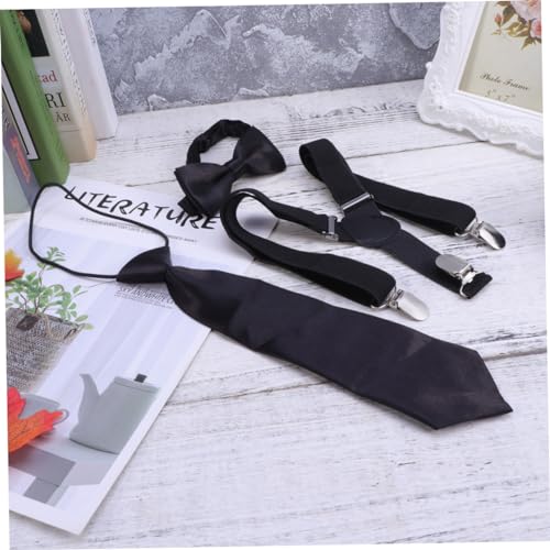 FRCOLOR 3pcs Boys and Girls Necktie Tie Suspenders Clip Elastic Bow Tie Set for Toddlers3