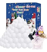 100 Pack Snow Fake Balls, Soft Artificial Snow Toy Balls, Indoor Snow Fight Ball Set for Multipla...