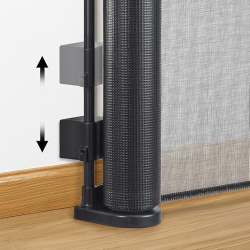 Treppenschutzgitter Ausziehbar 140cm Türgitter für Babys und Hunde, Schwarz