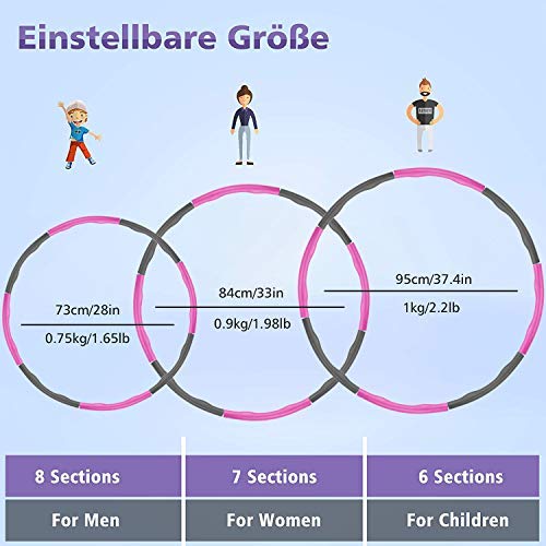 AENAK Weighted Exercise Hoop,Hula Fitness Hoop, Weighted Exercise Hoop for Adults Exercise Removable Multiple Assembly Design Professional Fitness Hoop Brings Perfect Figure