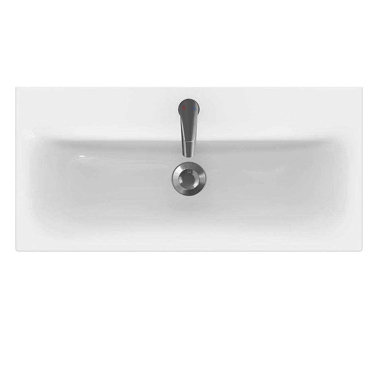VBChome Moduo vasque de lavabo encastrable avec trop-plein en céramique Blanc, blanc