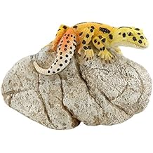 Top Collection Miniature Fairy Garden and Terrarium Leopard Gecko on Rock Statue