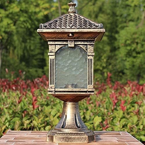 AAOTE Waterdichte paalverlichting Path Lights Column Lamp Europese Victoriaanse Outdoor Pillar Light Wall Garden Gate Lamp Creative Aluminium Roestvrij Ip65 Lawn Lamp Garden Villa Door Lamp (Color : Brass) photo 3