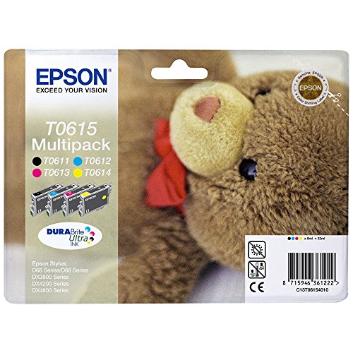 Epson C13T06154010 Confezzione 4 Cartucce Inkjet Blister Rs T0615, Multicolore
