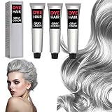 2023 NEW Silver Gray Natural Hair Dye Cream, Silver Gray Hair Dye Cream for All Hair Types, Unisex S