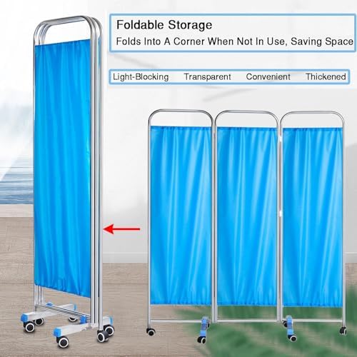 6ft 3-Panel Folding Room Divider with Lockable Wheels, Portable Fabric Partition for Home, Office & Event Use - Versatile Privacy Screen (Color-2)