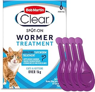 Bob Martin Clear Spot On Wormer for Cats and Kittens over 1kg 4 Pack