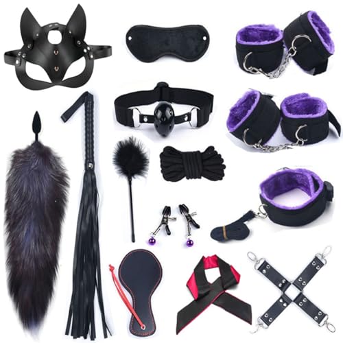 BDSM Kit Sex Toys Sex Bondage Set for Beginners Adjustable Cuff Things for Couples Kinky Toy for Couples Adult Pleasure Sweaters QN-18246