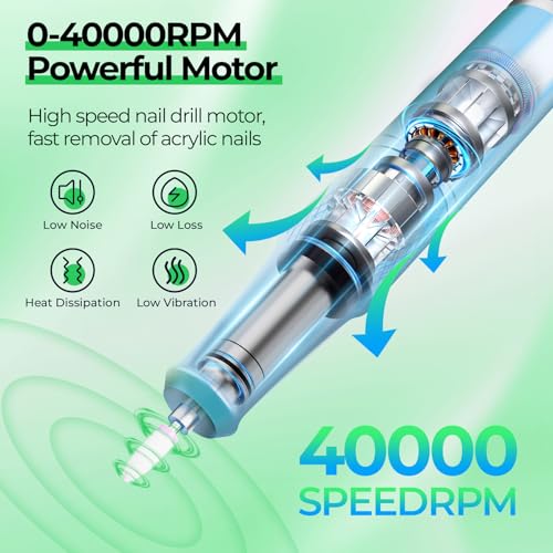 Perceuse à ongles 40000 tr/min JOSGLOI avec écran LCD pour manucure - 2