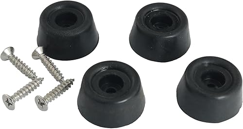 Miniatura 3 de 4 piezas de taco de piscina protector de tope con 4 tornillos 1.063 x 1.181 x 0.512 in de goma de fondo plano para taco de piscina parachoques de