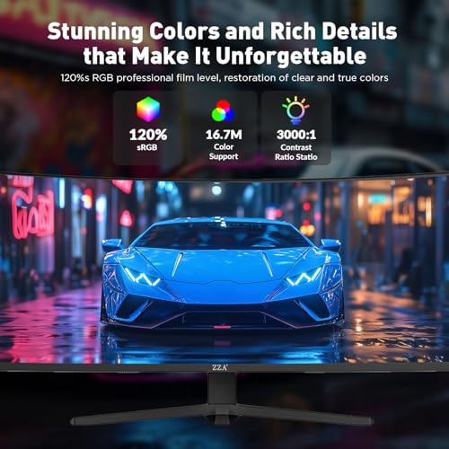 ZZA 49 Inch Ultrawide Curved Gaming Monitor, 165Hz, DQHD 5120x1440P, 1500R, Ultra-Wide 32:9 Screen, HDMI 2.0&DP1.4, 1ms MPRT, HDR, FreeSync G-Sync Compatible, VESA Compatible, Height/Tilt Adjustable by ZZA - Image 4