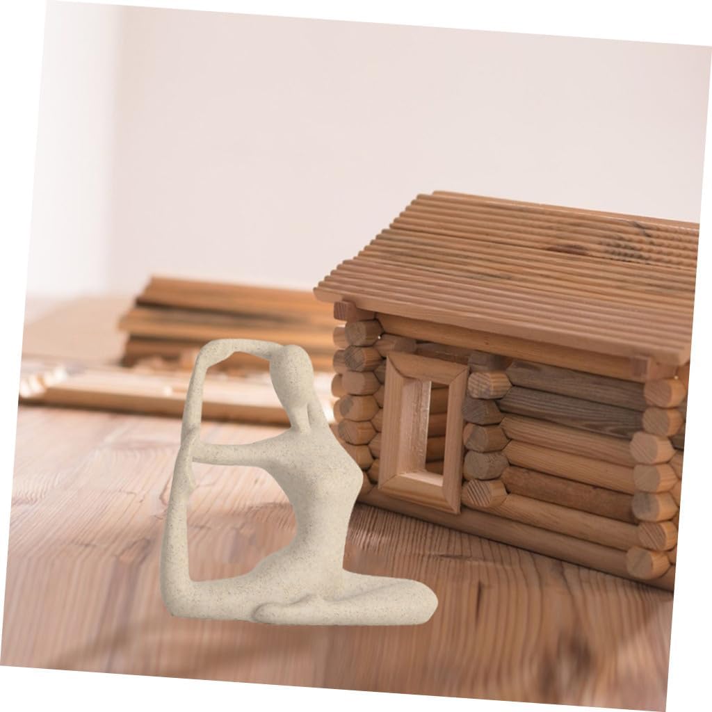 Yoga Figurine Resin Statue Creative Home Decor for Living Room Bedroom Office Lightweight and Portable Sandstone Yoga Dancer Ornament image 2