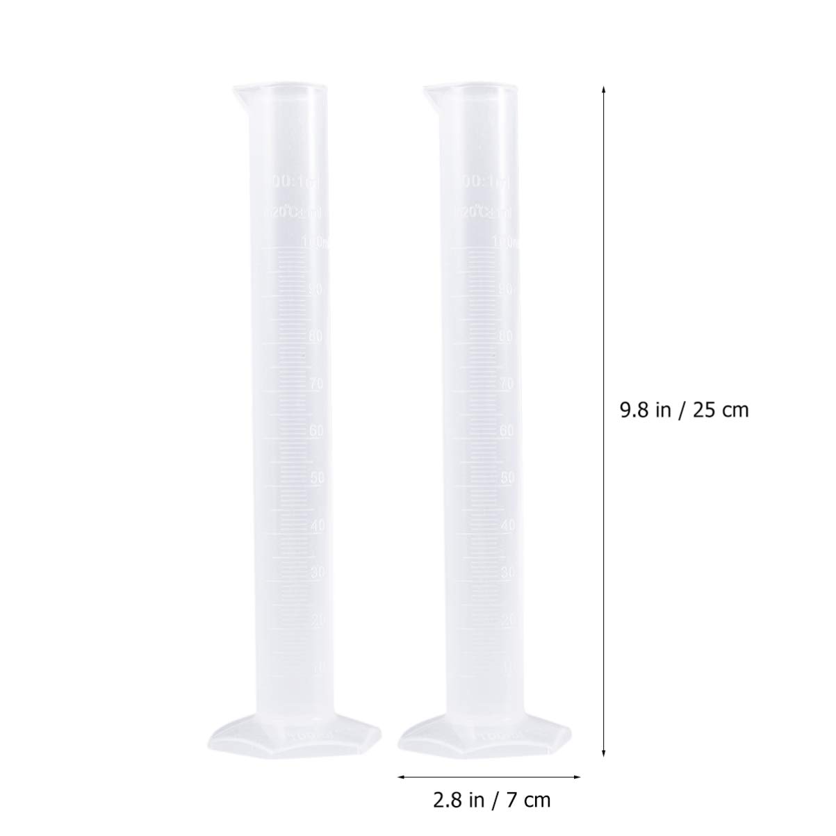 6pcs Plastic Measuring Cylinder Graduated Design for Accurate Lab Measurements Stable Wide Base for Science Experiments and Sugar Testing