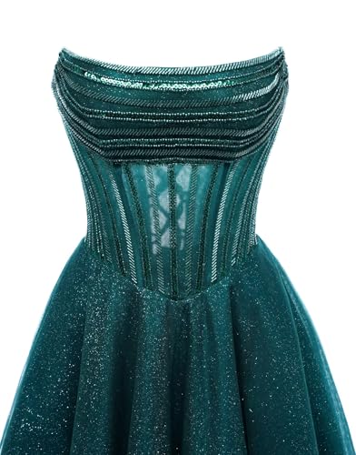 Noras Cute Sparkly Tulle Homecoming Dress 2025 for Teens Tube Bead Princess Cocktail Party Gown NO3333