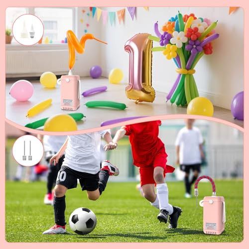 Gonfleur ballon electrique PlusFive rose multi-embouts balles et latex - 3