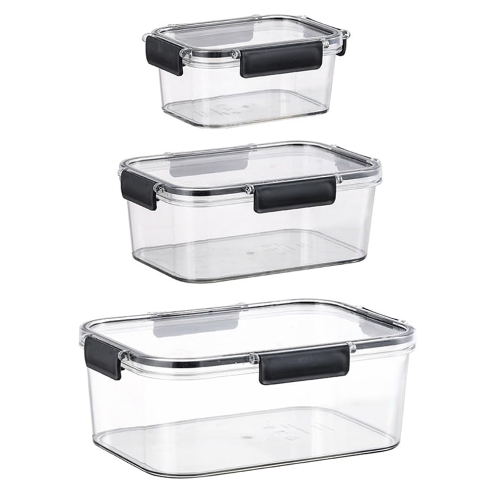 UDSKNV[KSL Resealable Kitchen Food Storage Containers, Refrigerator Compatible, Food-Grade Transparent Lunch Boxes