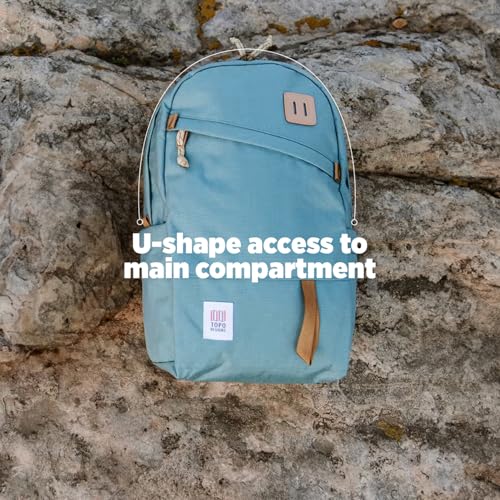 Image of Topo Designs Daypack Classic Backpack - Daily Carry Pack Designed in Denver, Functional Travel Bag, Recycled Nylon, 2 Padded Laptop Sleeves, 21L (Asphalt /Black)
