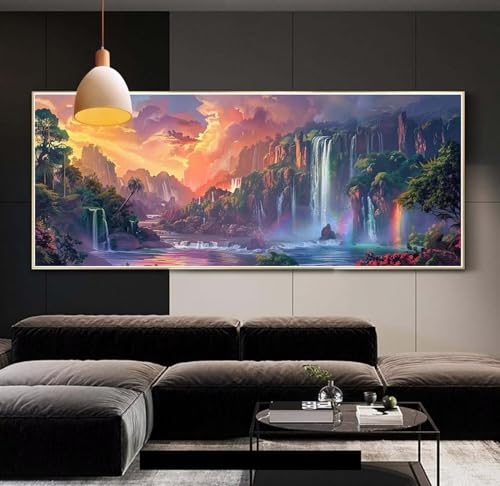 Peinture Diamant Cascade pour Décorer le Salon Grand Kit Créatif 5D